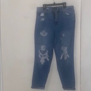 Aeropostale Blue Distressed Ankle Cropped Jeans
